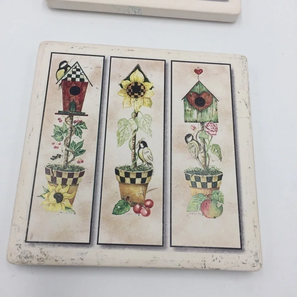 Vintage Inspired Garden Picture Ceramic Coasters